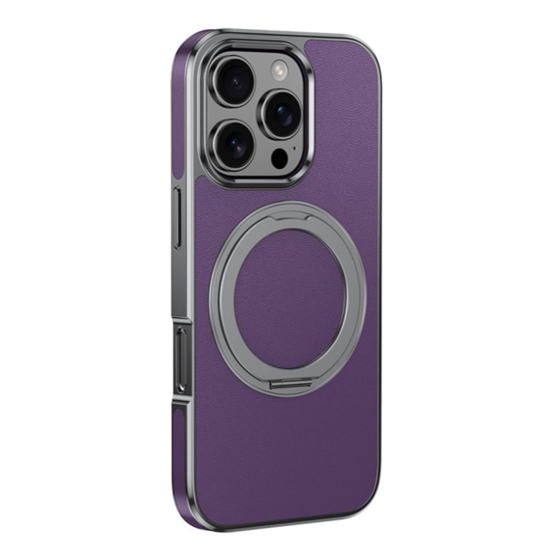 iPhone - Luxury Genuine Leather Case with Rotating Stand