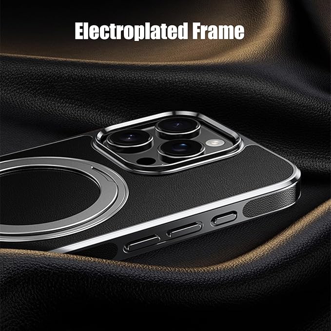 iPhone - Luxury Genuine Leather Case with Rotating Stand