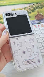 Galaxy Z Flip - Cute Puppy Floral Case