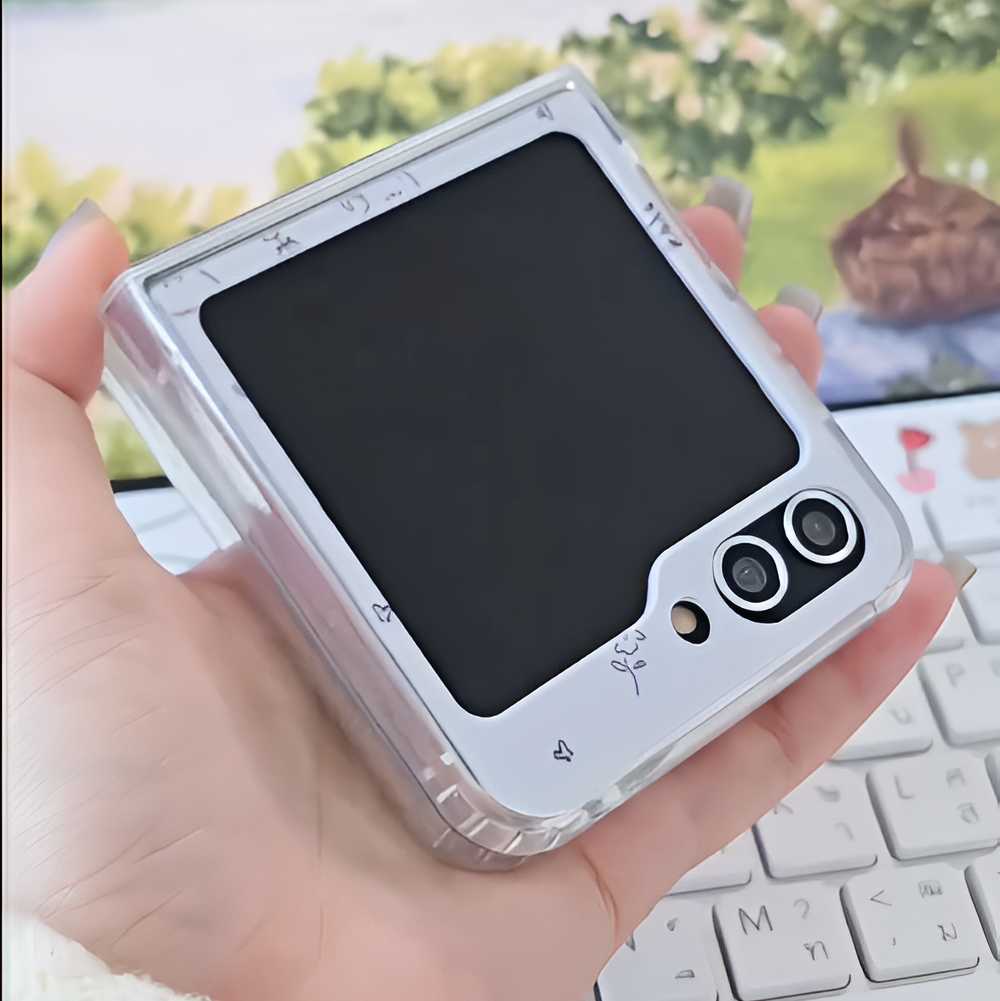 Galaxy Z Flip - Cute Puppy Floral Case