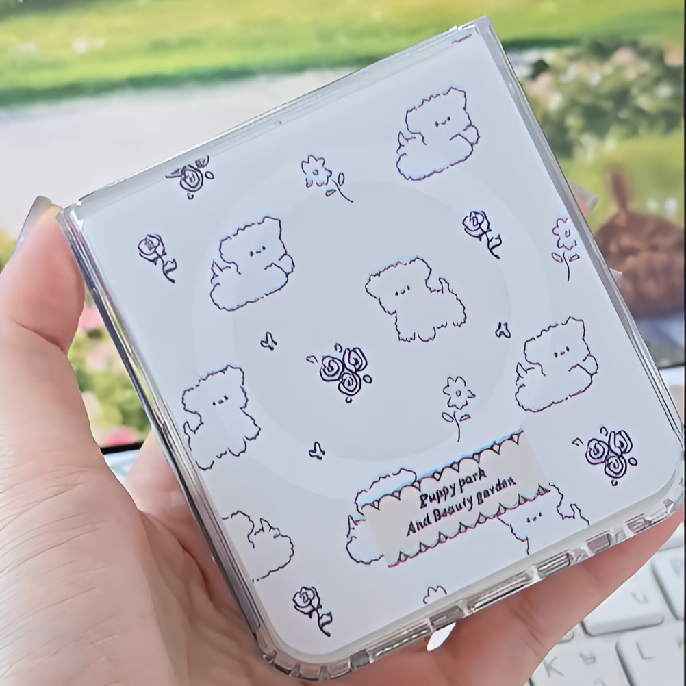 Galaxy Z Flip - Cute Puppy Floral Case