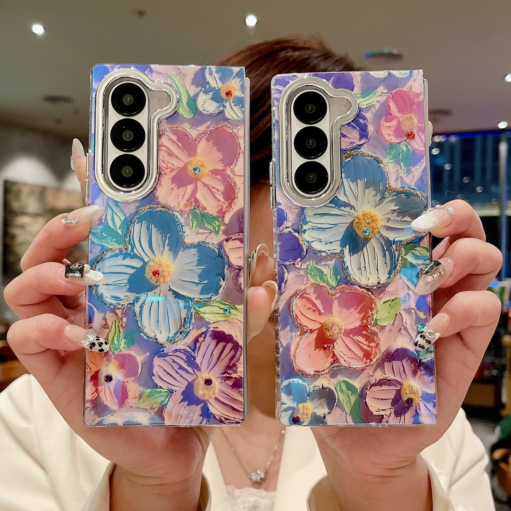 Galaxy Z Fold - Oil Painting Flower Pattern Case