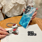 Galaxy S Series - Mirror Heart Stardust Charm Case With Lanyard