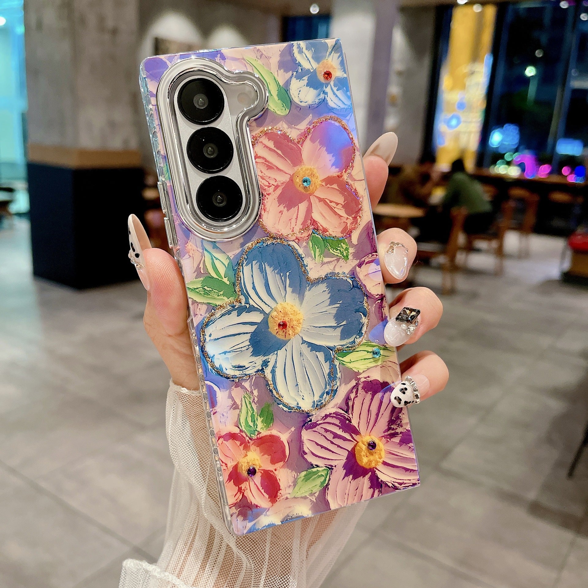 Galaxy Z Fold - Oil Painting Flower Pattern Case