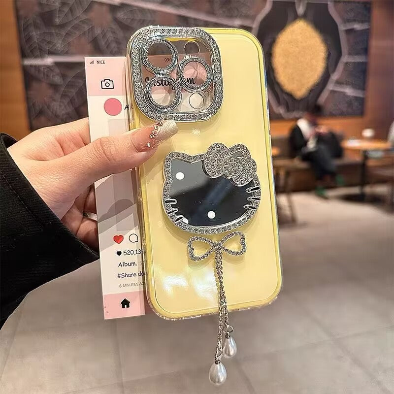 iPhone - Makeup Mirror Tassel Bow Case