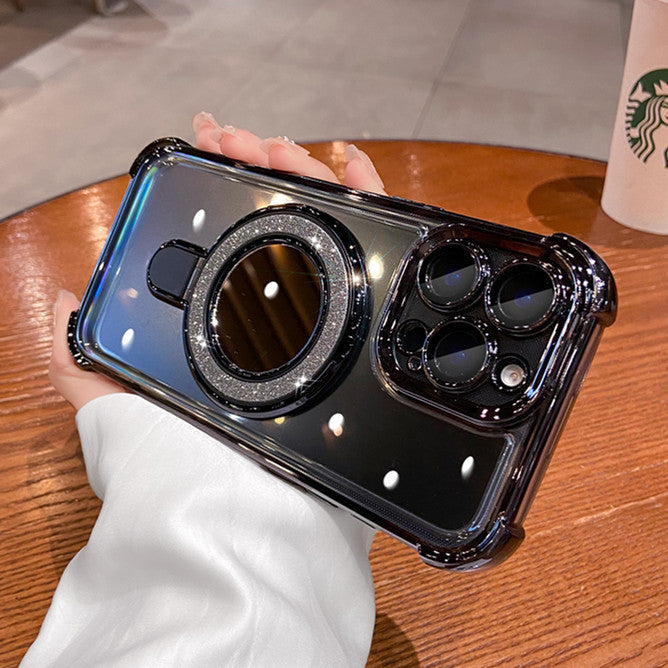 iPhone - Luxury Gold Mirror Ring Stand Case