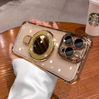 iPhone - Luxury Gold Mirror Ring Stand Case