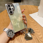 Galaxy S Series - Mirror Heart Stardust Charm Case With Lanyard