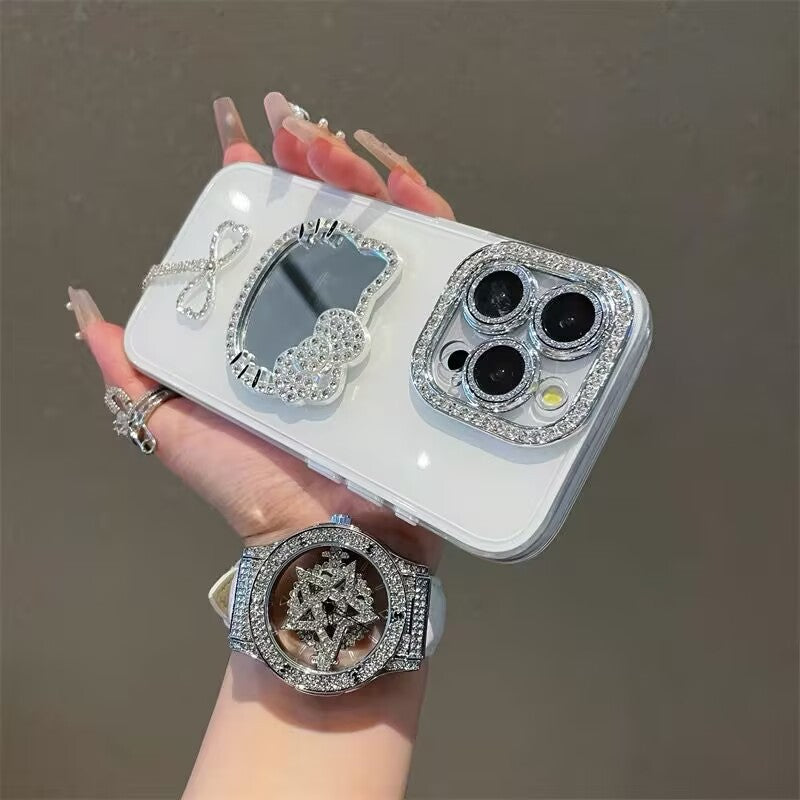 iPhone - Makeup Mirror Tassel Bow Case