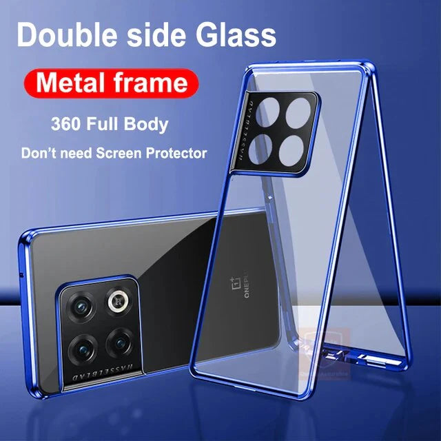 OnePlus Series - 360° (Front+Back) Metal Body Protection Glass Case