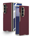 Galaxy Z Fold - Electroplated Gold-Edged Leather Case