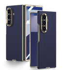 Galaxy Z Fold - Electroplated Gold-Edged Leather Case