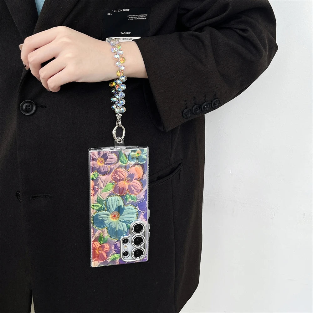 Galaxy S Series - Oil Painting Flower Pattern Case