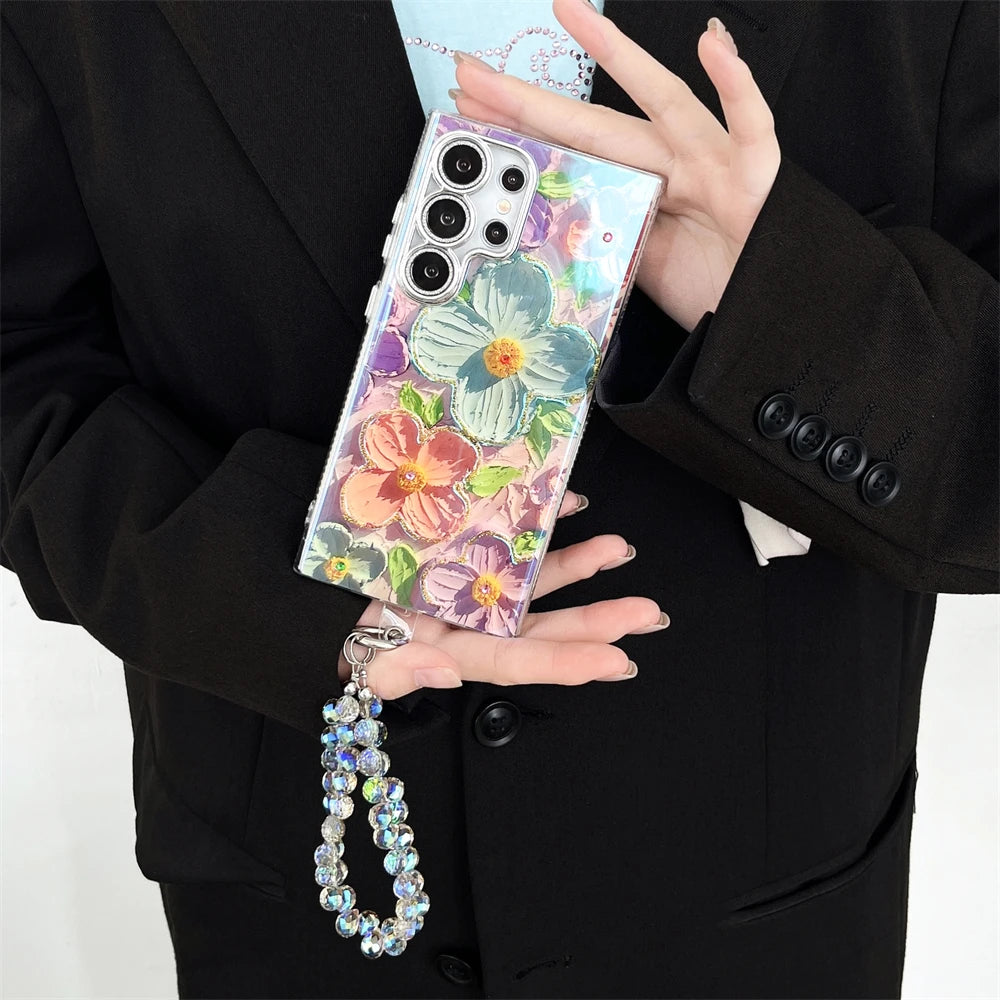 Galaxy S Series - Oil Painting Flower Pattern Case