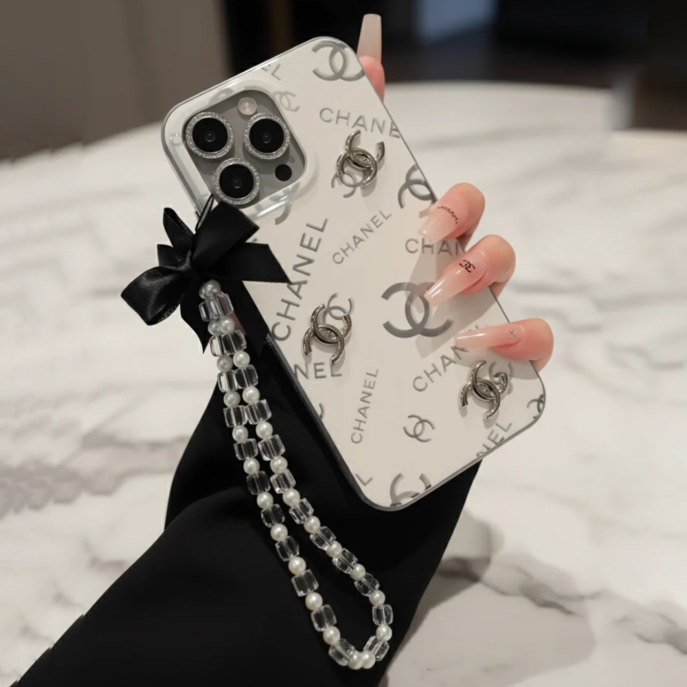 iPhone - CC Inspired Case With Pearl Lanyard