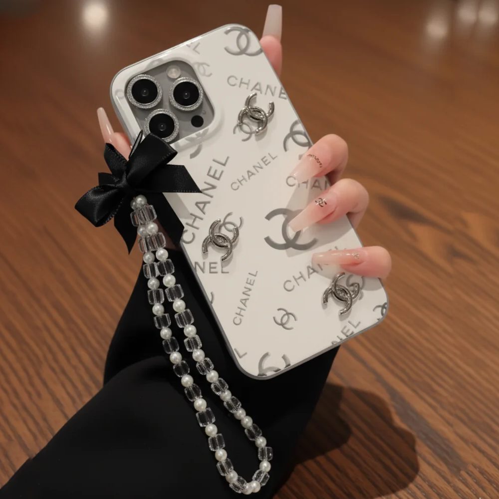 iPhone - CC Inspired Case With Pearl Lanyard