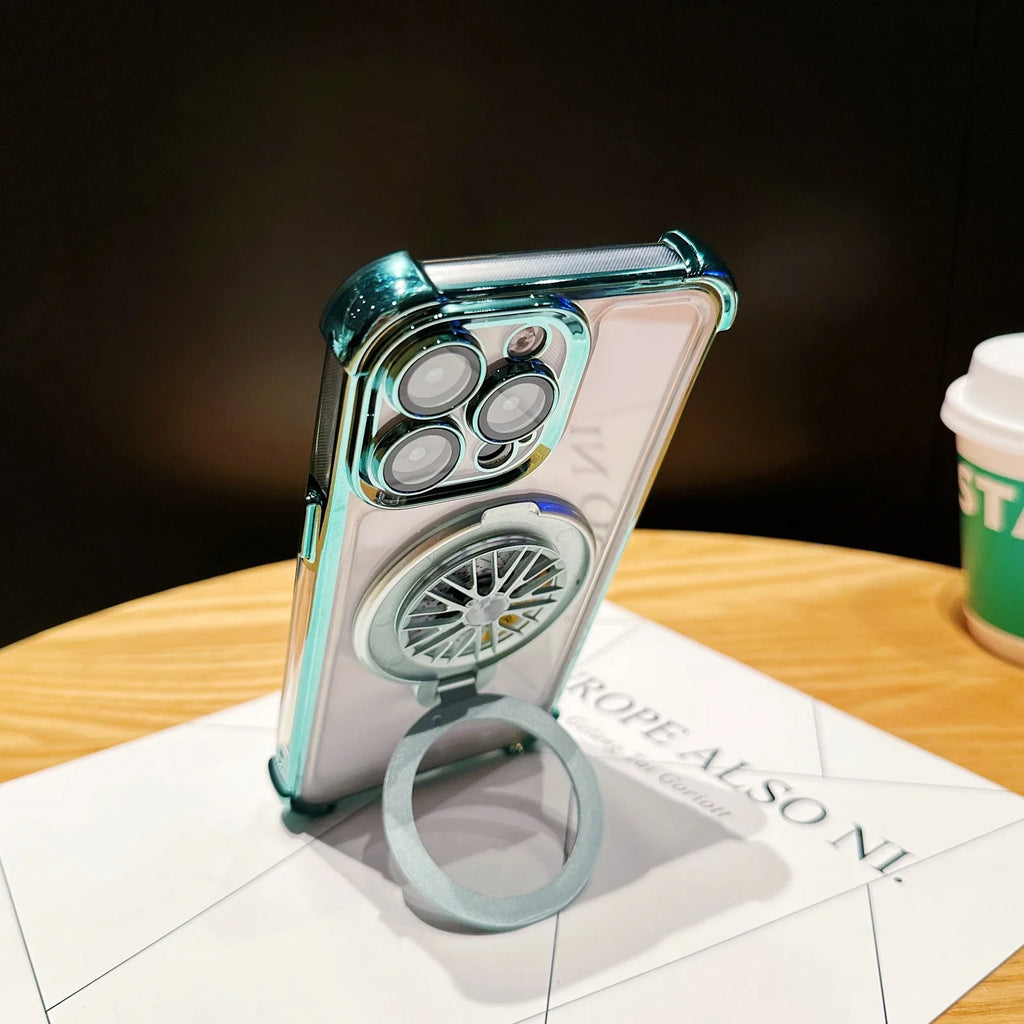 iPhone - Gyro Magnetic Stand Transparent Phone Case