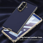 Galaxy Z Fold - Electroplated Gold-Edged Leather Case