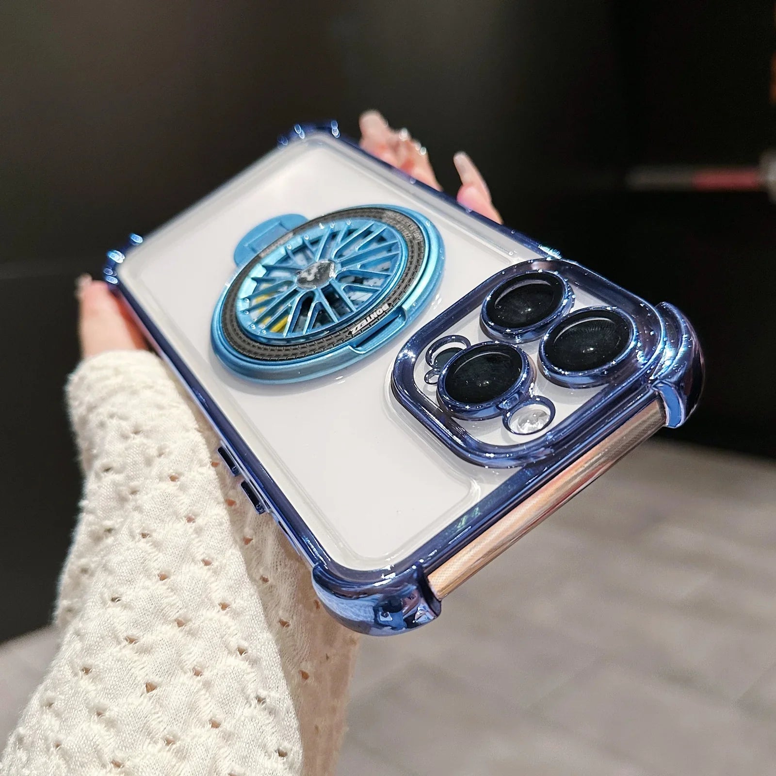 iPhone - Gyro Magnetic Stand Transparent Phone Case