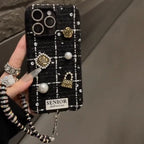 iPhone - Luxury Tweed Case with Pearl Bracelet